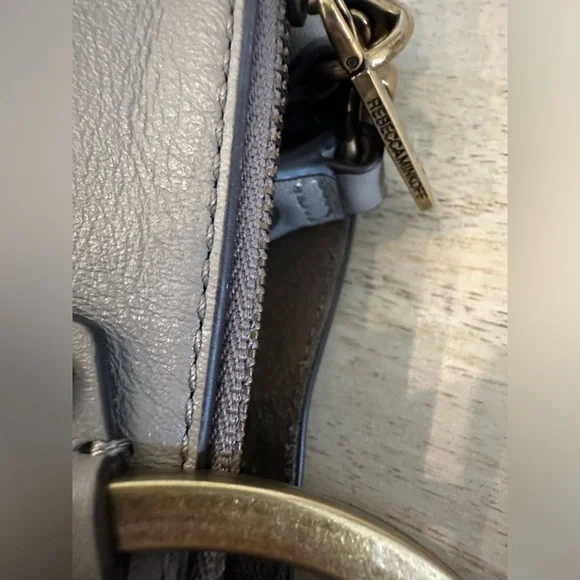 Rebecca Minkoff Gray taupe leather ring, satchel shoulder Crossbody bag - Picture 13 of 14